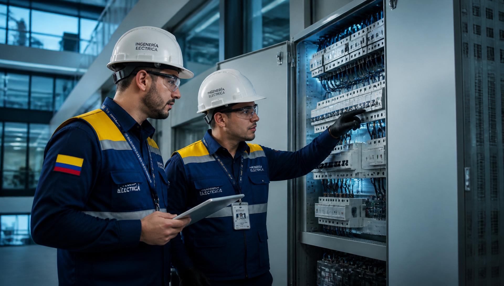 Ingenieros de ACL trabajando en tablero eléctrico industrial